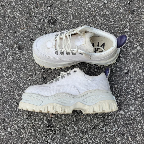Eytys Angel White Canvas Platform Sneakers - Picture 4 of 6